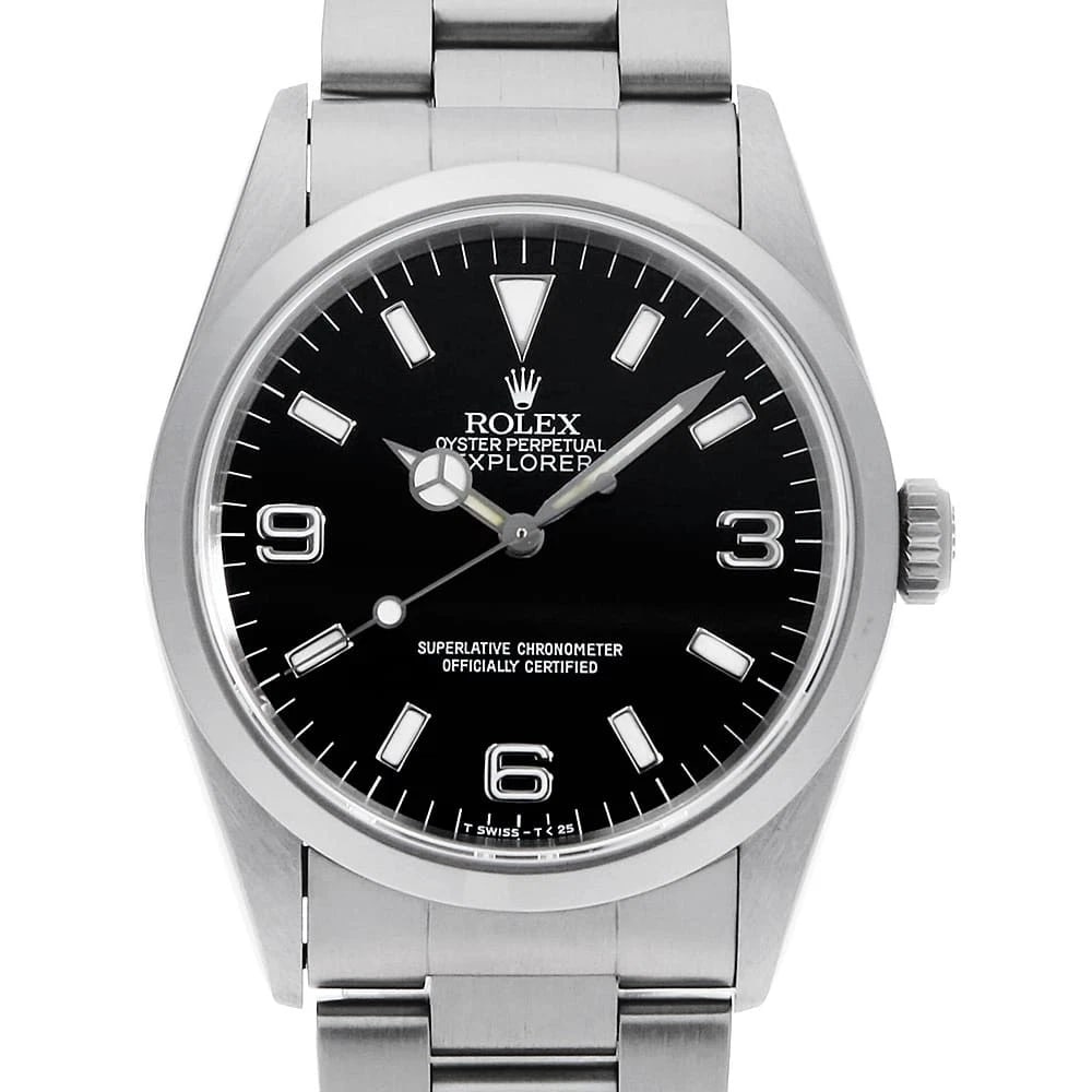 ROLEX EXPLORER BLACK: ROLEX Explorer black Brand: ROLEX Type: Wrist watch Material: Band MaterialStainless Steel, Case MaterialStainless Steel Color: Black Size: Case:W36mm Circumference of Wrist:18cm Accessories: Non