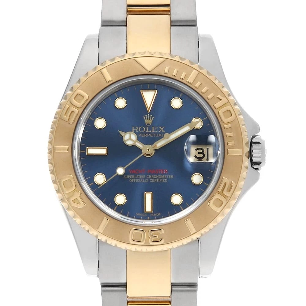 ROLEX YACHT MASTER BLUE: ROLEX Yacht master blue Brand: ROLEX Type: Wrist watch Material: Band MaterialStainless Steel/Yellow Gold, Case MaterialStainless Steel/Yellow Gold Color: Blue Size: Case:W33mm Circumference of Wr