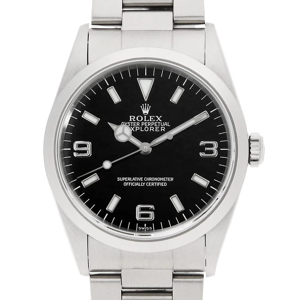 ROLEX EXPLORER BLACK: ROLEX Explorer black Brand: ROLEX Type: Wrist watch Material: Band MaterialStainless Steel, Case MaterialStainless Steel Color: Black Size: Case:W36mm Circumference of Wrist:19cm Accessories: Non