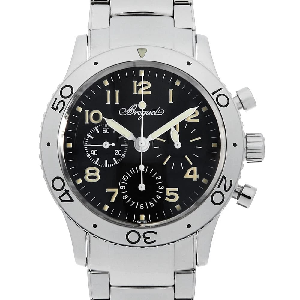 BREGUET AERONAVAL: Breguet Aeronaval Brand: Breguet Type: Wrist watch Material: Band MaterialStainless Steel, Case MaterialStainless Steel Color: Black Size: Case:W39mm Circumference of Wrist:19cm Accessories: