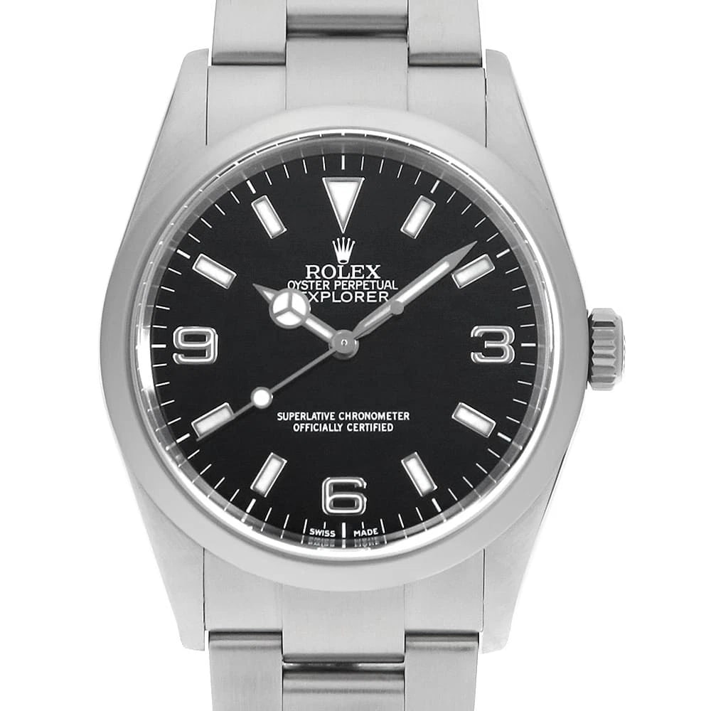 ROLEX EXPLORER BLACK: ROLEX Explorer black Brand: ROLEX Type: Wrist watch Material: Band MaterialStainless Steel, Case MaterialStainless Steel Color: Black Size: Case:W36mm Circumference of Wrist:18.5cm 