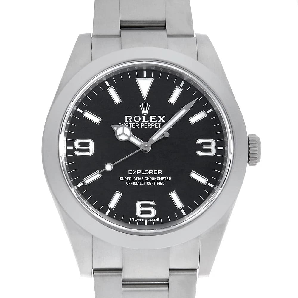 ROLEX EXPLORER LATE MODEL WHITE BLACK: ROLEX Explorer Late Model White black Brand: ROLEX Type: Wrist watch Material: Band MaterialStainless Steel, Case MaterialStainless Steel Color: Black Size: Case:W39mm Circumference of