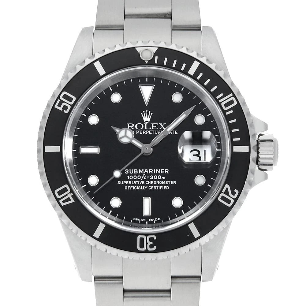 ROLEX SUBMARINER BLACK: ROLEX SUBMARINER black Brand: ROLEX Type: Wrist watch Material: Band MaterialStainless Steel, Case MaterialStainless Steel Color: Black Size: Case:W40mm Circumference of Wrist:18cm 
