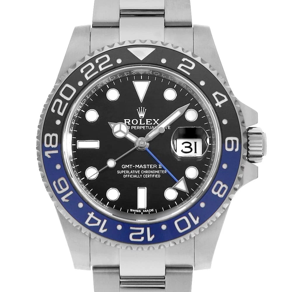 ROLEX GMT MASTER BLACK: ROLEX GMT Master black Brand: ROLEX Type: Wrist watch Material: Band MaterialStainless Steel, Case MaterialStainless Steel Color: Black Size: Case:W40mm Circumference of Wrist:19.5cm 