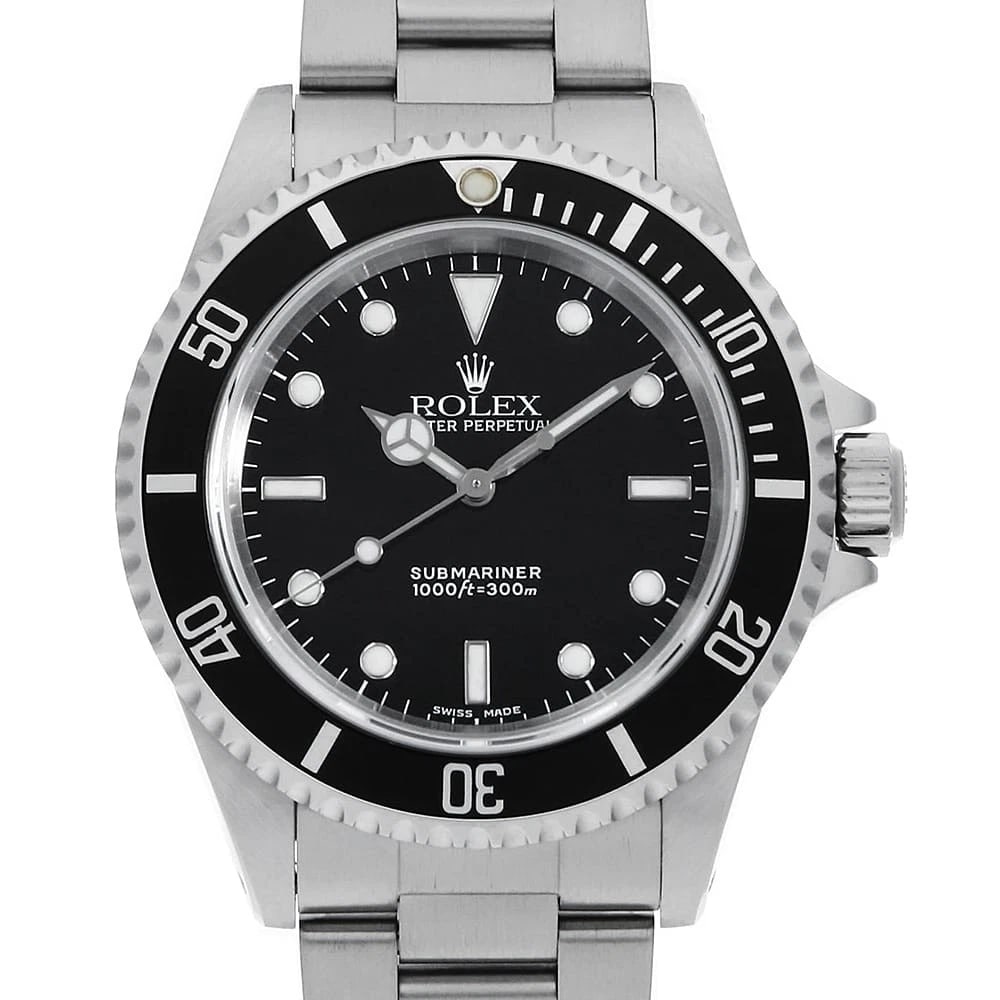 ROLEX SUBMARINER BLACK: ROLEX SUBMARINER black Brand: ROLEX Type: Wrist watch Material: Band MaterialStainless Steel, Case MaterialStainless Steel Color: Black Size: Case:W40mm Circumference of Wrist:19.5cm Accessories: