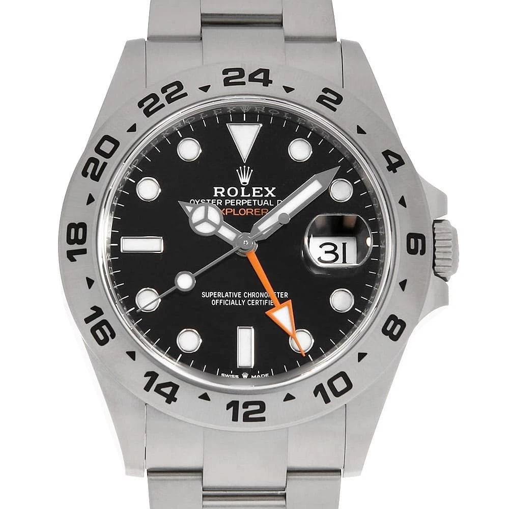 ROLEX EXPLORER BLACK: ROLEX Explorer black Brand: ROLEX Type: Wrist watch Material: Band MaterialStainless Steel, Case MaterialStainless Steel Color: Black Size: Case:W42mm Circumference of Wrist:19.5cm Accessories: N