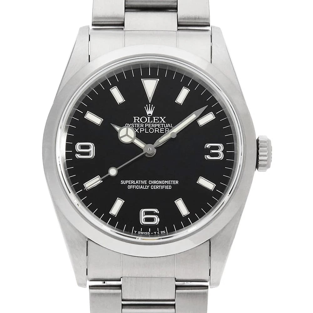 ROLEX EXPLORER BLACK: ROLEX Explorer black Brand: ROLEX Type: Wrist watch Material: Band MaterialStainless Steel, Case MaterialStainless Steel Color: Black Size: Case:W36mm Circumference of Wrist:19cm Accessories: Non