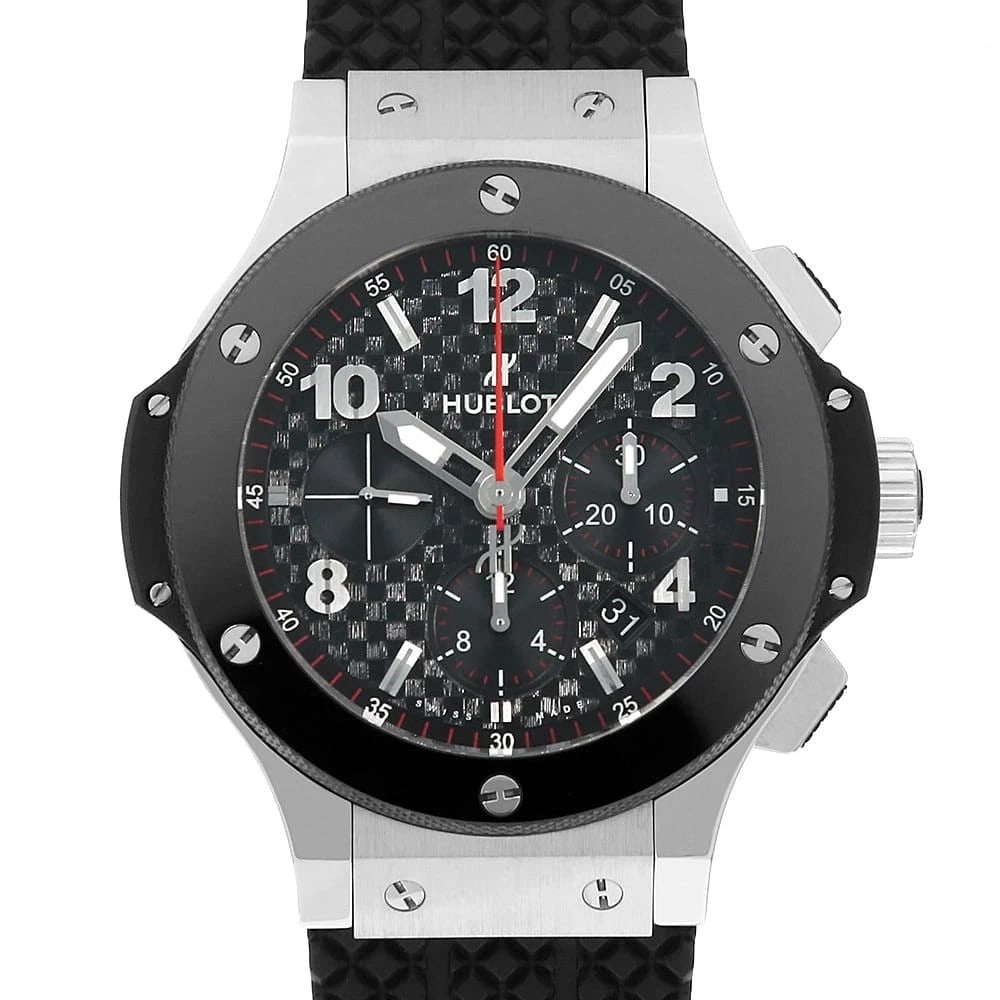 HUBLOT BIG BANG STEEL CERAMIC: HUBLOT Big Bang Steel Ceramic Brand: HUBLOT Type: Wrist watch Material: Band Materialrubber, Case MaterialStainless Steel/ceramic Color: Black Size: Case:W44mm Accessories: None Accessories