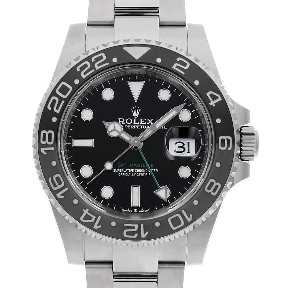ROLEX GMT MASTER BLACK: ROLEX GMT Master black Brand: ROLEX Type: Wrist watch Material: Band MaterialStainless Steel, Case MaterialStainless Steel Color: Black Size: Case:W40mm Circumference of Wrist:20cm Accessories: N