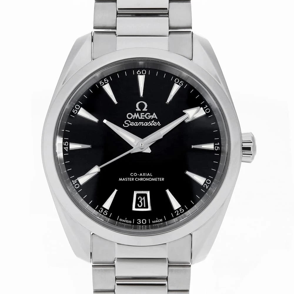 OMEGA SEAMASTER AQUA TERRA CO AXIAL CHRONOMETER: OMEGA Seamaster Aqua Terra Co Axial Chronometer Brand: OMEGA Type: Wrist watch Material: Band MaterialStainless Steel, Case MaterialStainless Steel Color: Black Size: Case:W38mm Circumference