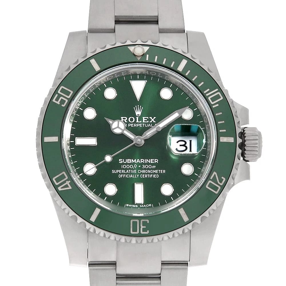 ROLEX SUBMARINER GREEN: ROLEX SUBMARINER green Brand: ROLEX Type: Wrist watch Material: Band MaterialStainless Steel, Case MaterialStainless Steel Color: Green Size: Case:W40mm Circumference of Wrist:20.5cm 
