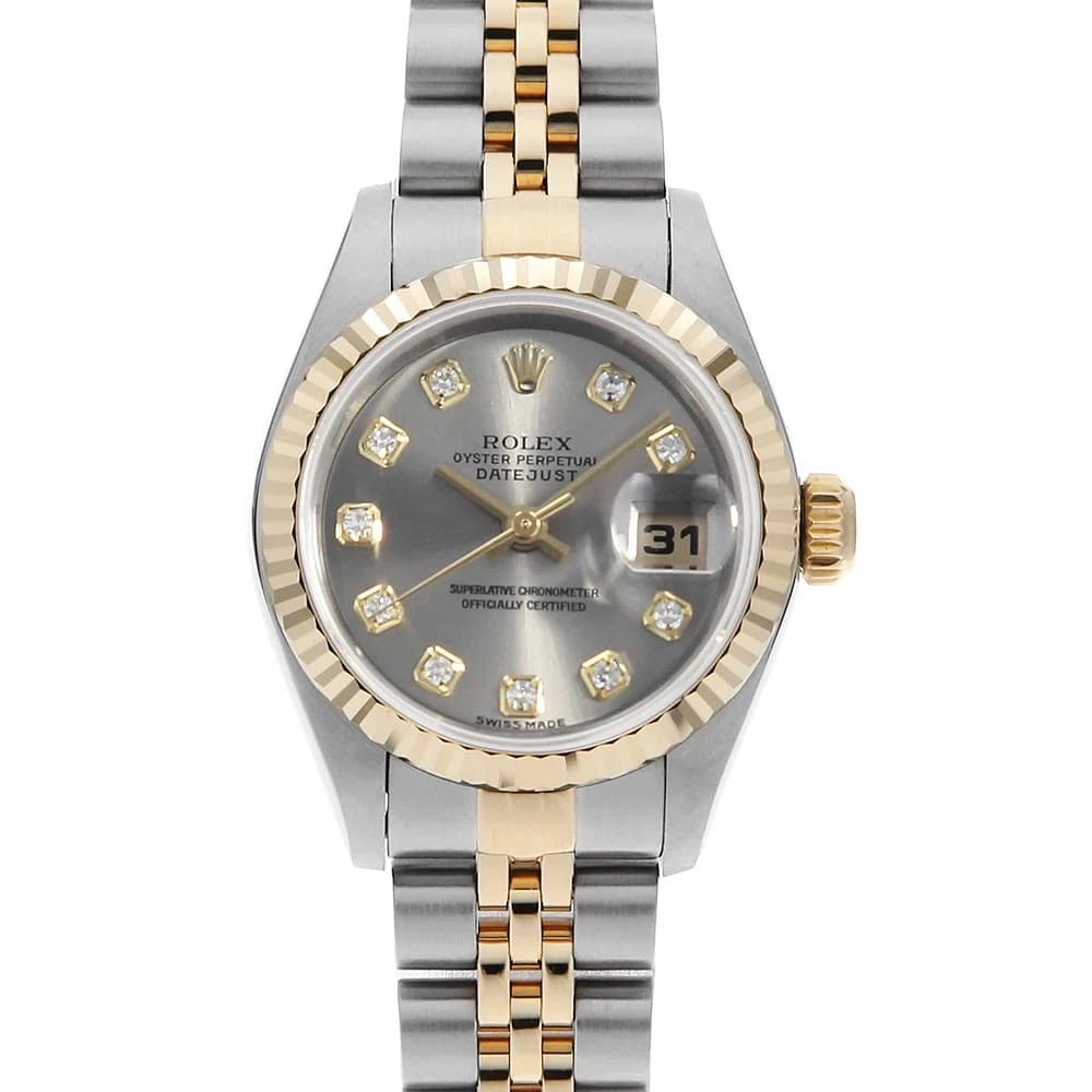 ROLEX DATEJUST DIAMOND GRAY: ROLEX Datejust Diamond gray Brand: ROLEX Type: Wrist watch Material: Band MaterialStainless Steel/Yellow Gold, Case MaterialStainless Steel/Yellow Gold Color: Gray Size: Case:W26mm Circumference o
