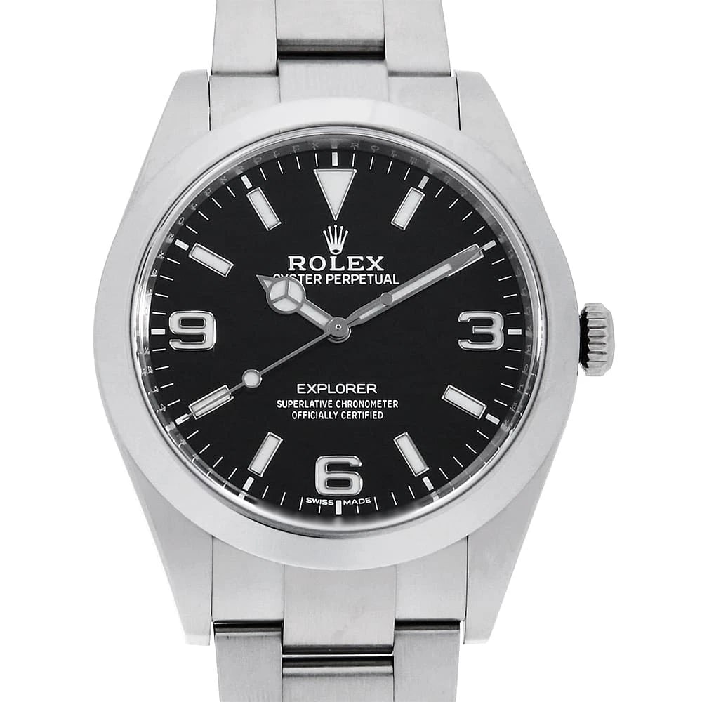 ROLEX EXPLORER WHITE BLACK: ROLEX Explorer White black Brand: ROLEX Type: Wrist watch Material: Band MaterialStainless Steel, Case MaterialStainless Steel Color: Black Size: Case:W39mm Circumference of Wrist:19cm Accessorie