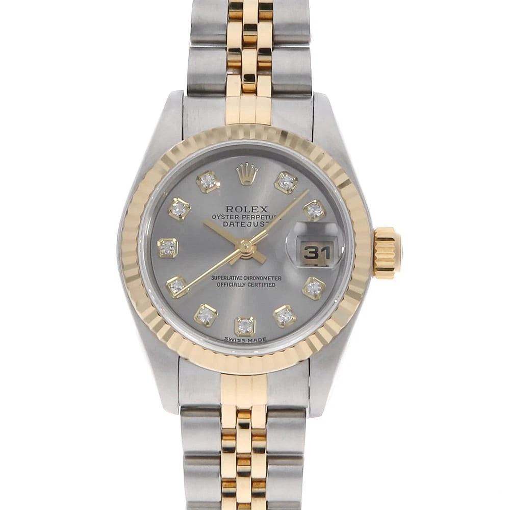 ROLEX DATEJUST DIAMOND GRAY: ROLEX Datejust Diamond gray Brand: ROLEX Type: Wrist watch Material: Band MaterialStainless Steel/Yellow Gold, Case MaterialStainless Steel/Yellow Gold Color: Gray Size: Case:W26mm Circumference o