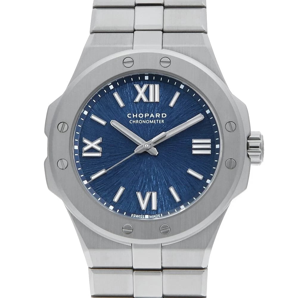 CHOPARD ALPINE: Chopard alpine Brand: Chopard Type: Wrist watch Material: Band MaterialStainless Steel, Case MaterialStainless Steel Color: Blue Size: Case:W36mm Circumference of Wrist:17.5cm Accessories: