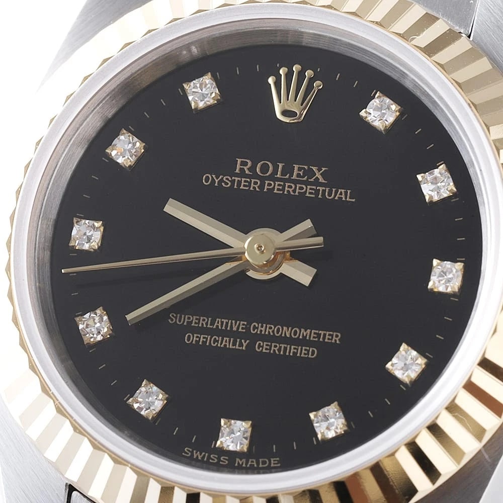 ROLEX OYSTER PERPETUAL DIAMOND BLACK - 4