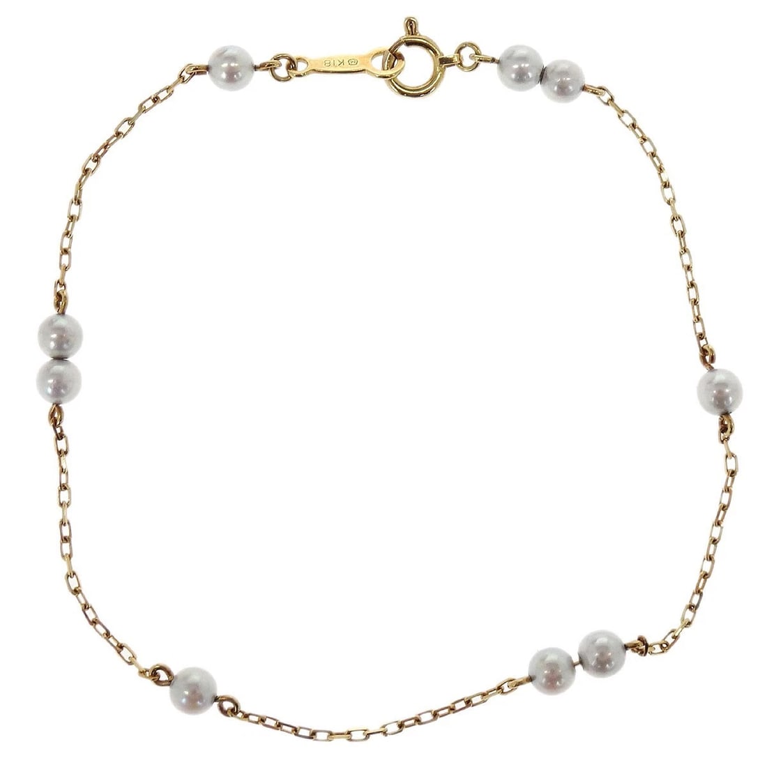 MIKIMOTO BRACELET 18K PEARL GOLD: Mikimoto Bracelet 18K Pearl Gold Brand: Mikimoto Type/Style: Bracelet Material: 18K, Color: Gold Size: Inner circumference : 17.5 cm Accessories: None Accessories Notice: When purchasing