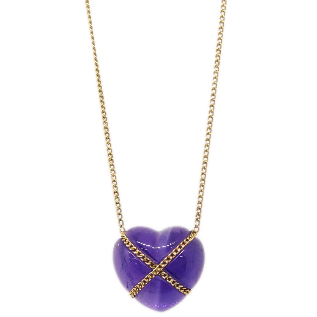 TIFFANY & CO. AMETHYST PENDANT NECKLACE: Tiffany & Co. Amethyst Pendant Necklace Brand: Tiffany & Co. Type/Style: Necklace Material: 750(K18), Main Stone/Creation Amethyst Color: Gold, Purple Size: Chain(Overall) : 46.0 cm Top : W