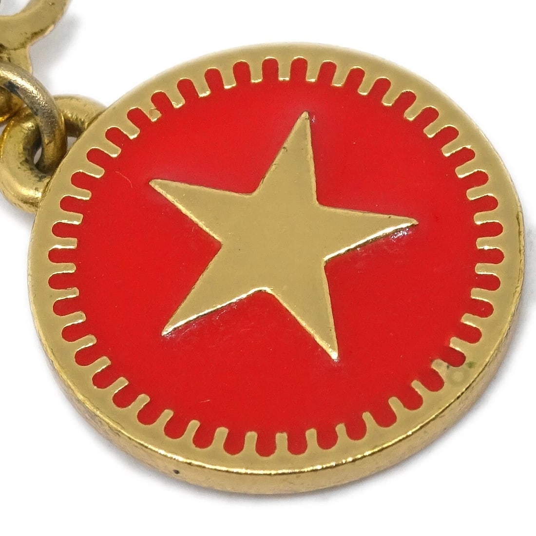 CHANEL STAR DANGLE PIERCED EARRINGS RED - 2