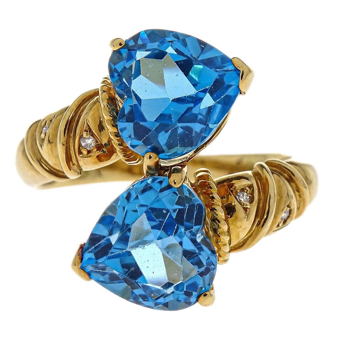 RING 18K BLUE TOPAZ DIAMOND GOLD: Ring 18K Blue Topaz Diamond Gold Brand: No Brand Type/Style: Ring Material: 18K, Main Stone/Creation Blue Topaz Color: Gold Size: 6.75 - 7 US Accessories: None Accessories Notice: When