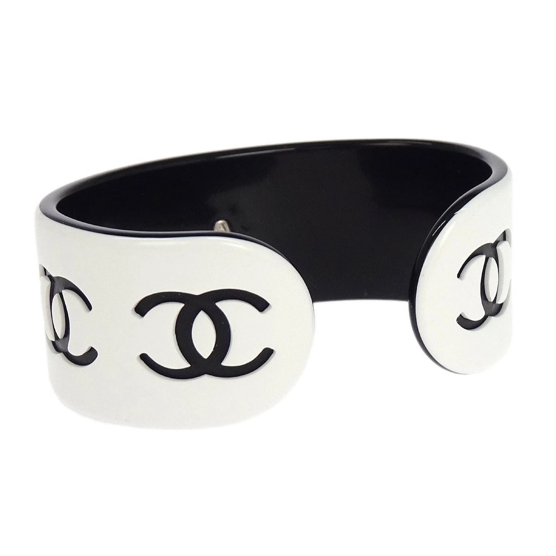 CHANEL BANGLE WHITE ACRYLIC - 2