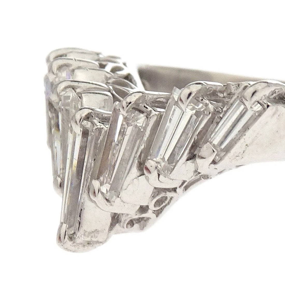 RING PT900 DIAMOND SILVER - 2
