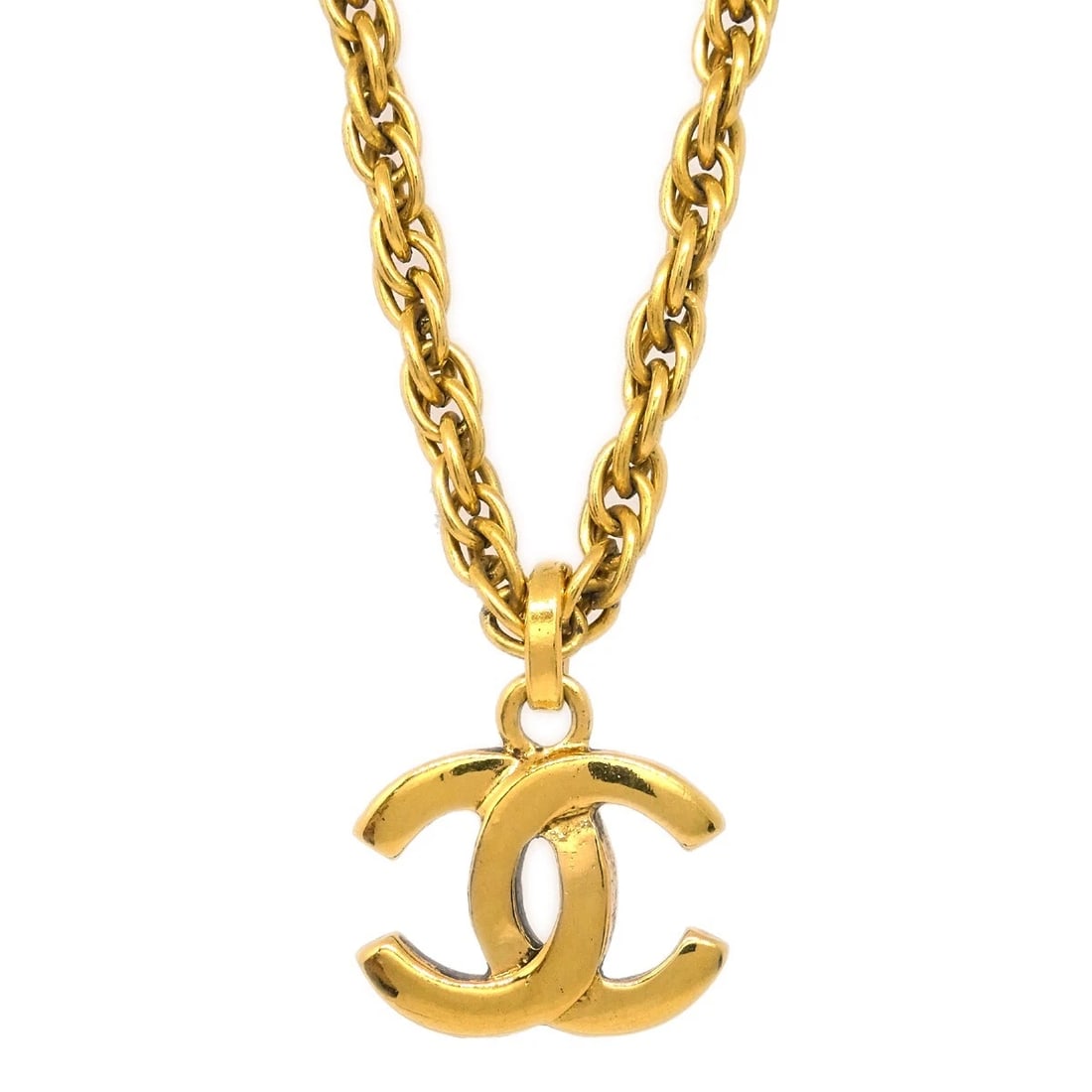 CHANEL GOLD CC PENDANT NECKLACE: Chanel Gold CC Pendant Necklace Brand: CHANEL Type/Style: Necklace Material: Gold-plated, Color: Gold Size: Chain(Overall) : 38.0 cm Top : W 1.8 x H 1.3 cm Accessories: None Accessories