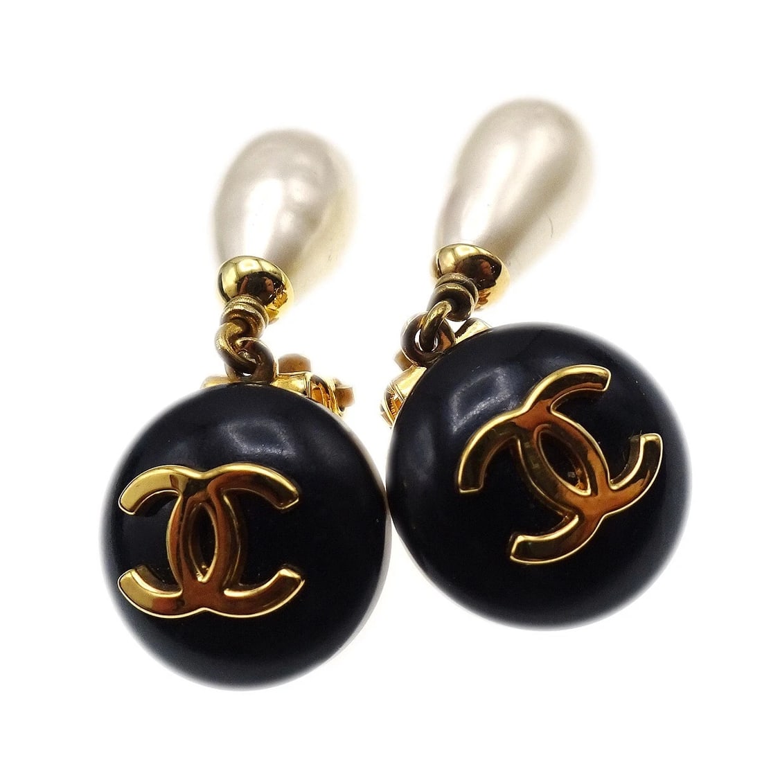 CHANEL ARTIFICIAL PEARL DANGLE EARRINGS - 2