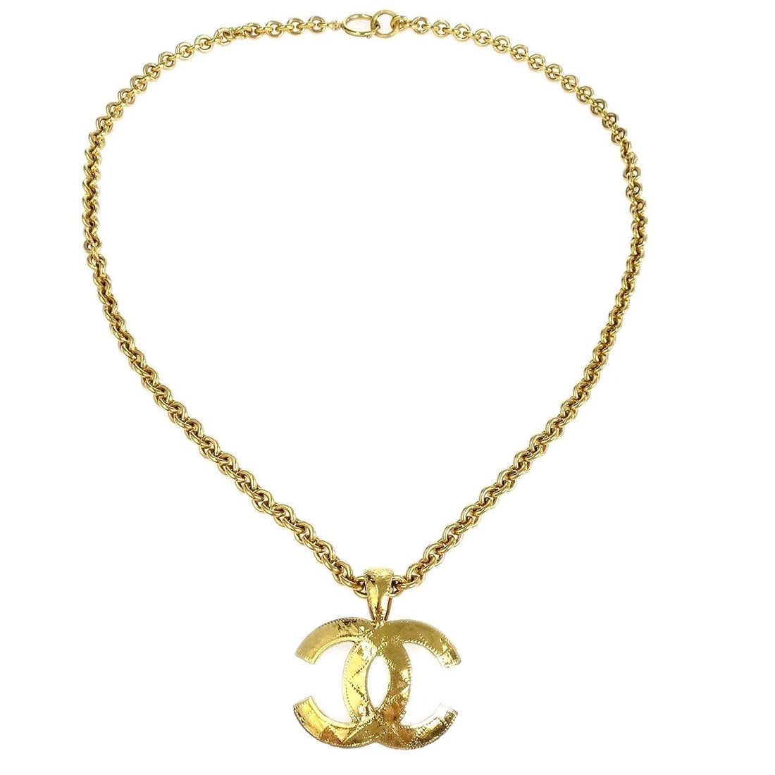 CHANEL GOLD CHAIN PENDANT NECKLACE (1 of 3)