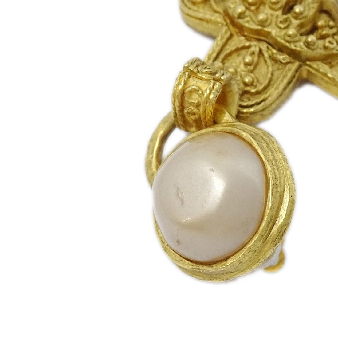 CHANEL ARTIFICIAL PEARL DANGLE EARRINGS - 3