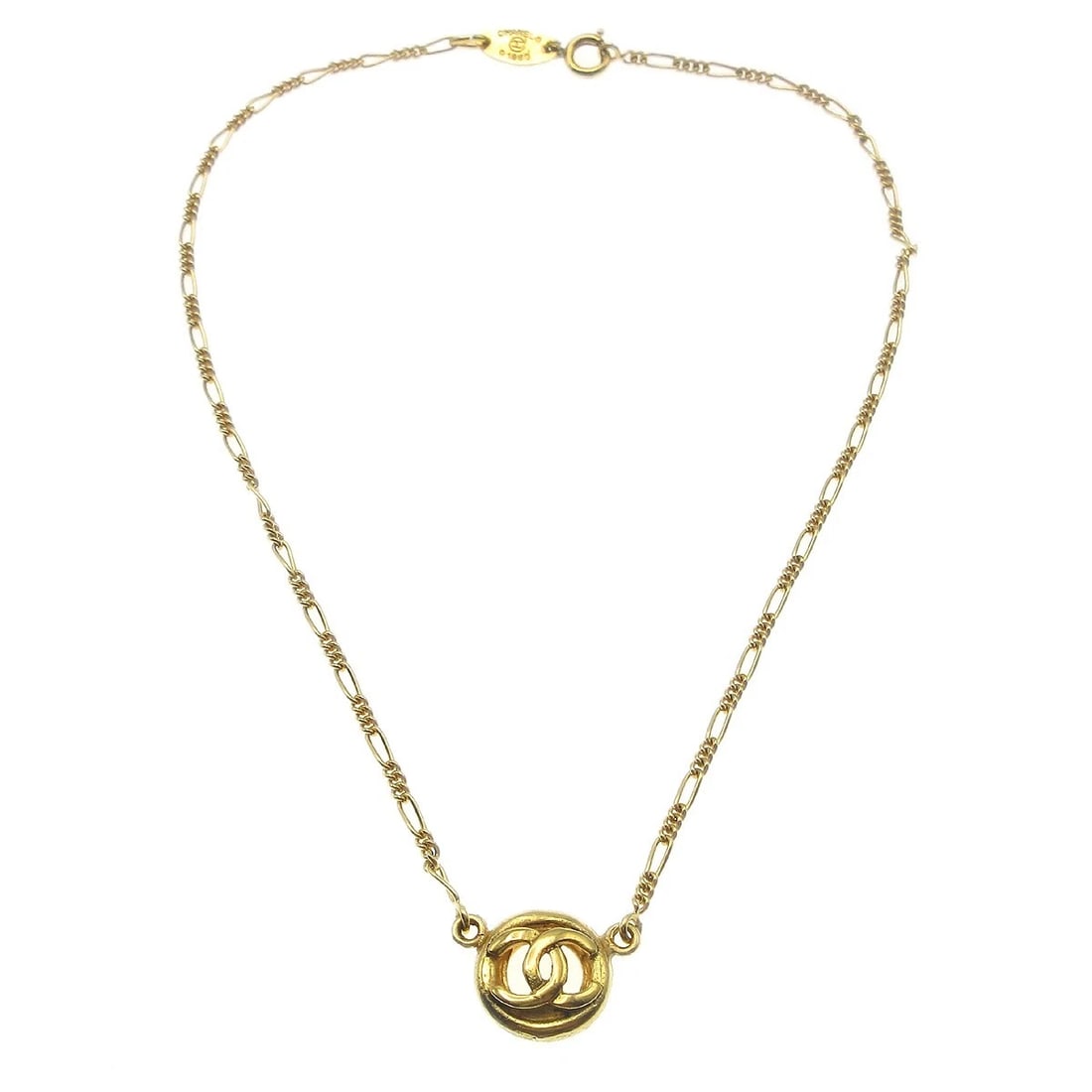 CHANEL MEDALLION CHAIN PENDANT NECKLACE GOLD (1 of 4)