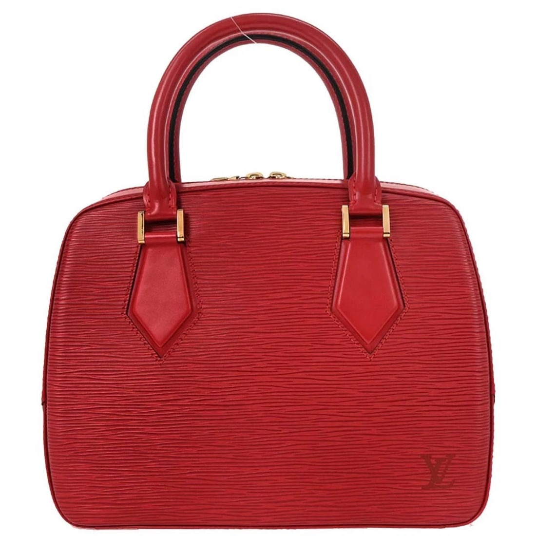 LOUIS VUITTON RED EPI SABLON HANDBAG: Louis Vuitton Red Epi Sablon Handbag Brand: Louis Vuitton Type/Style: Hand Bag Material: Epi Leather, Leather Color: Castilian red * Red Size: W 10.2 x H 7.9 x D 4.3 " Handle Drop. 3.5 " Accessor