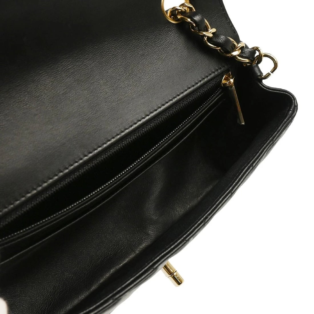 CHANEL BLACK LAMBSKIN CHEVRON SHOULDER BAG - 4