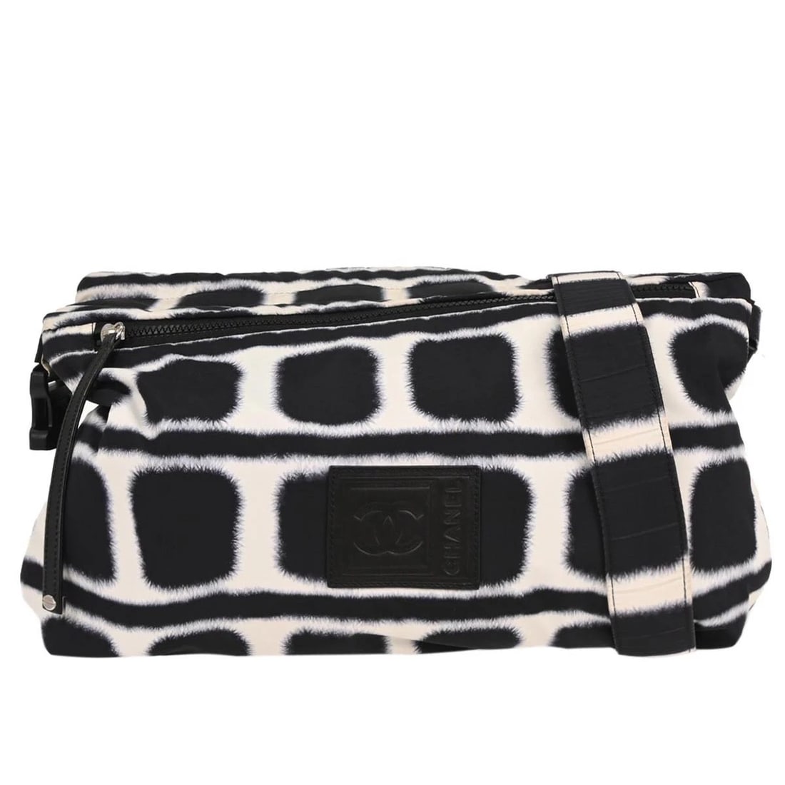 CHANEL BLACK NYLON SPORT LINE REVERSIBLE SHOULDER BAG: Chanel Black Nylon Sport Line Reversible Shoulder Bag Brand: CHANEL Type/Style: shoulder bag Material: nylon Color: black Size: W 15.0 x H 10.2 x D 2.8 " Strap Drop. 10.6 - 17.7 " 