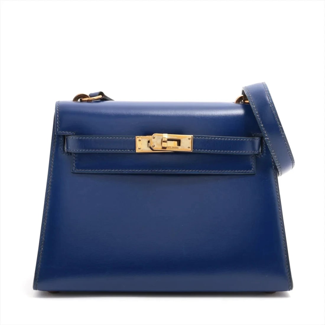 Hermes MINI KELLY 20 SERIE BOX CALF SHOULDER BAG: Hermes Mini Kelly 20 Serie Box calf Shoulder bag Brand: Hermes Type: Shoulder bag Material: Box calf Color: Blue Size: Height:5.7inch Length:7.9inch Depth:3.7inch Shoulder height:9.4inch Accessor