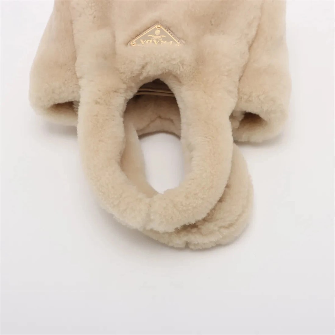 PRADA SHEARING HAND BAG - 5