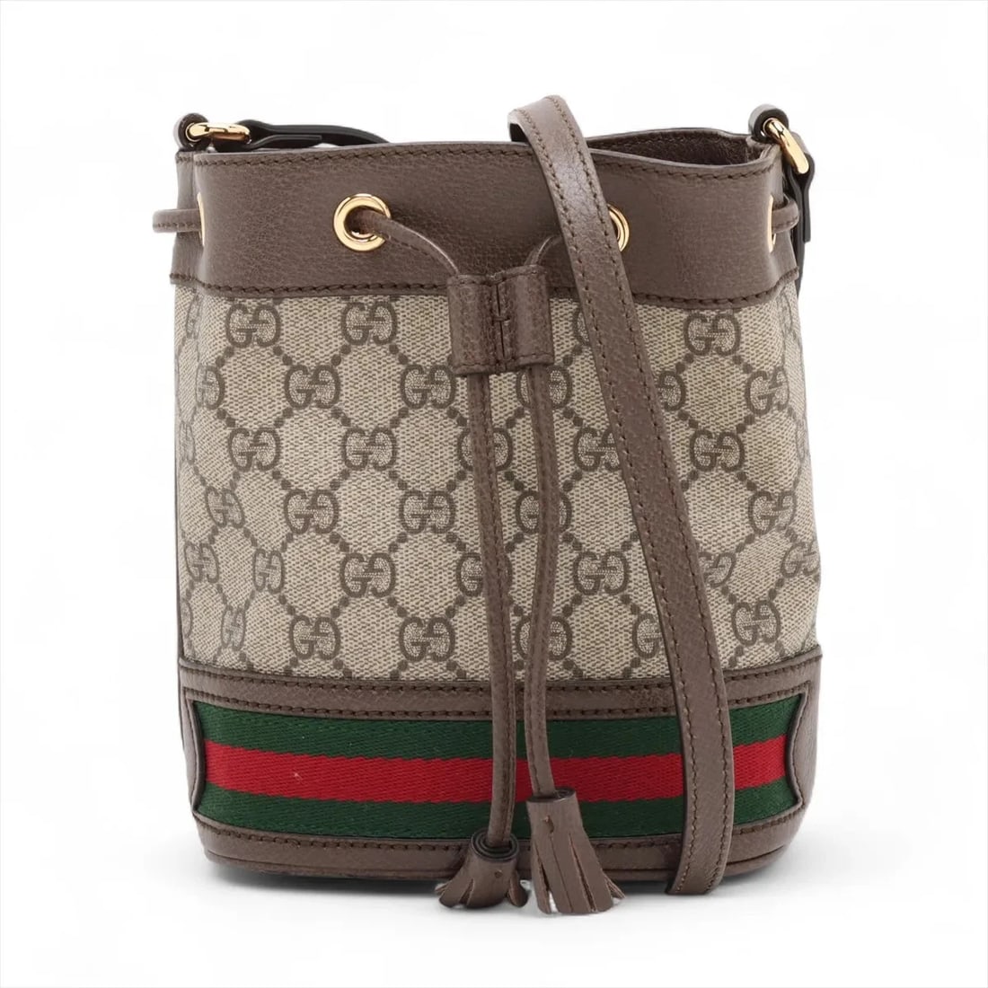 GUCCI GG SUPREME SHERRY LINE PVCX LEATHER SHOULDER BAG: Gucci GG Supreme Sherry Line PVCx leather Shoulder bag Brand: Gucci Type: Shoulder bag Material: PVC Color: Beige Size: Height:7.3inch Length:6.1inch Depth:3.5inch Shoulder height:24.0inch Access
