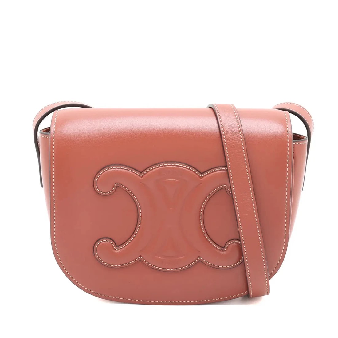 CELINE FOLCO CUIR TRIOMPHE LEATHER SHOULDER BAG: Celine Folco Cuir Triomphe Leather Shoulder bag Brand: Celine Type: Shoulder bag Material: Leather Color: Brown Size: Height:5.9inch Length:7.3inch Depth:2.8inch Shoulder height:22.6inch 