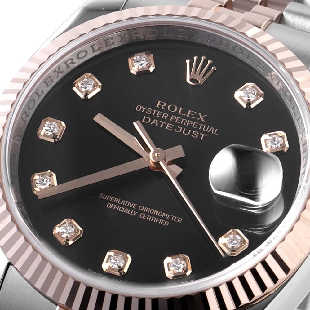 ROLEX DATEJUST DIAMOND BLACK - 4
