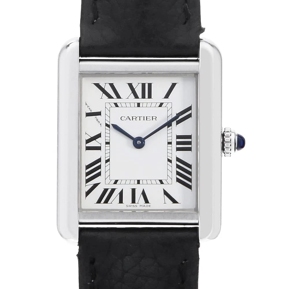 CARTIER TANK SOLO: Cartier Tank Solo Brand: Cartier Type: Wrist watch Material: Band MaterialCalfskin, Case MaterialStainless Steel Color: Silver Size: Case:W31mm x H24.4mm Accessories: None Accessories Notice: