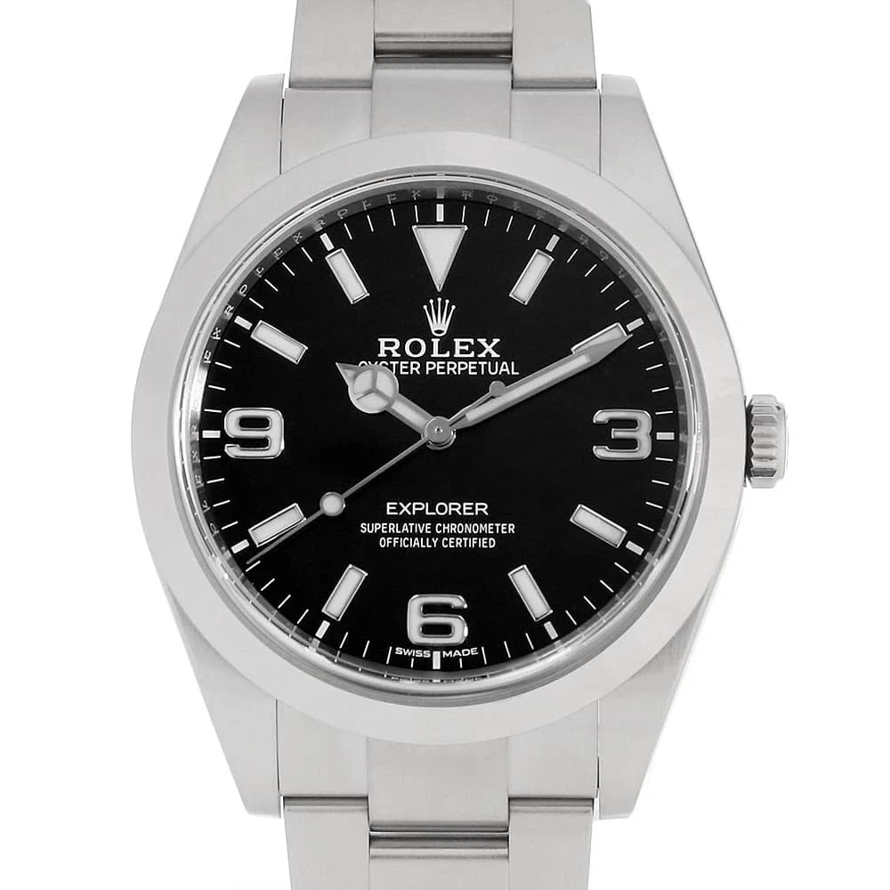 ROLEX EXPLORER WHITE BLACK: ROLEX Explorer White black Brand: ROLEX Type: Wrist watch Material: Band MaterialStainless Steel, Case MaterialStainless Steel Color: Black Size: Case:W39mm Circumference of Wrist:19cm 