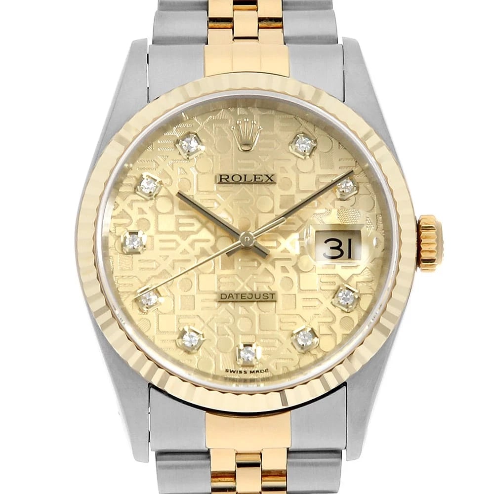 ROLEX DATEJUST DIAMOND CHAMPAGNE: ROLEX Datejust Diamond Champagne Brand: ROLEX Type: Wrist watch Material: Band MaterialStainless Steel/Yellow Gold, Case MaterialStainless Steel/Yellow Gold Color: Champagne Gold Size: