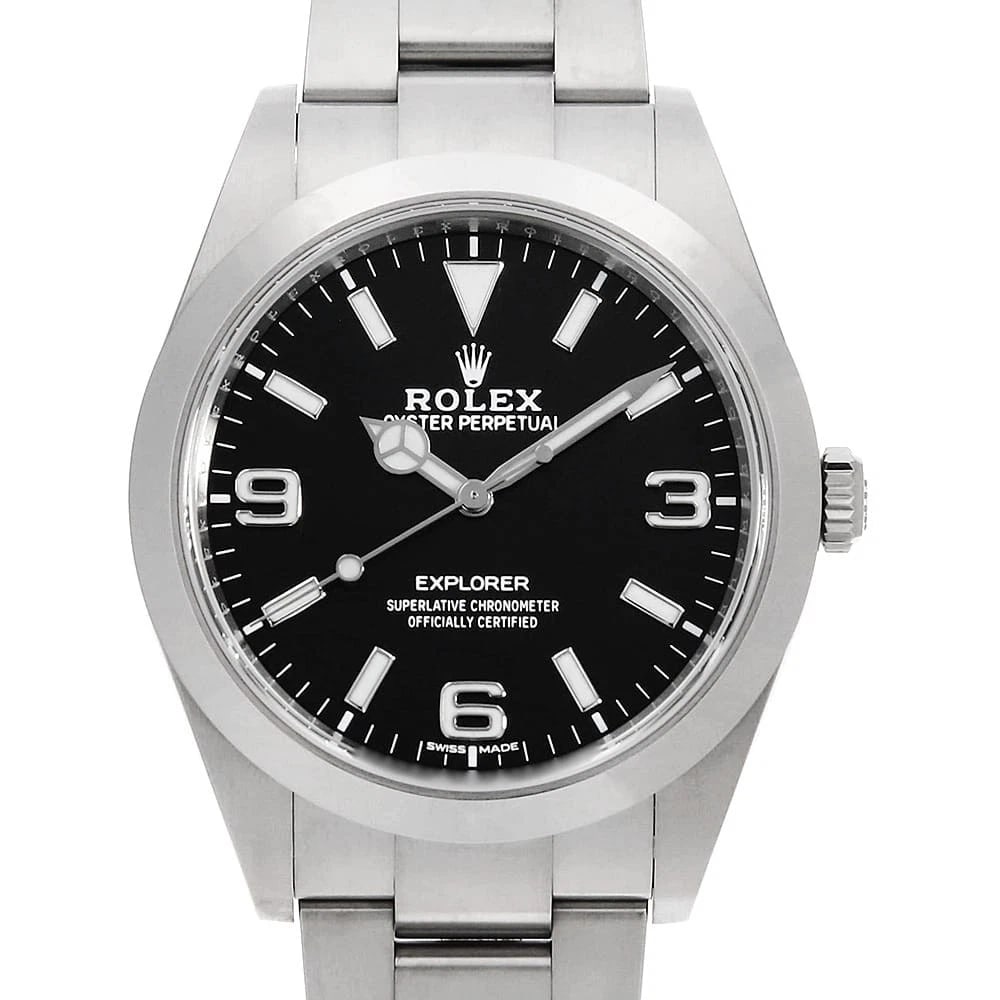 ROLEX EXPLORER WHITE BLACK: ROLEX Explorer White black Brand: ROLEX Type: Wrist watch Material: Band MaterialStainless Steel, Case MaterialStainless Steel Color: Black Size: Case:W39mm Circumference of Wrist:19cm Accessorie