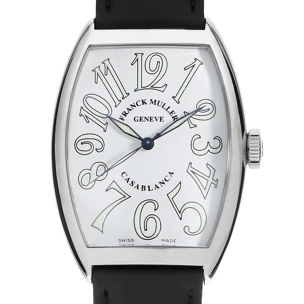 FRANCK MULLER CASABLANCA: FRANCK MULLER Casablanca Brand: FRANCK MULLER Type: Wrist watch Material: Band MaterialCalfskin, Case MaterialStainless Steel Color: White Size: Case:W47mm x H34mm Accessories: None