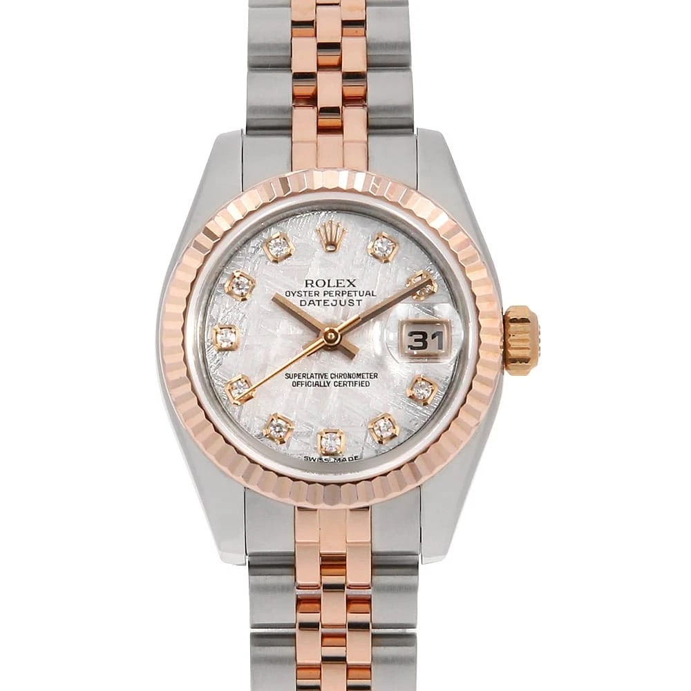 ROLEX DATEJUST DIAMOND METEOLITE: ROLEX Datejust Diamond Meteolite Brand: ROLEX Type: Wrist watch Material: Band MaterialStainless Steel/Rose Gold, Case MaterialStainless Steel/Rose Gold Color: Meteorite Size: Case:W26mm
