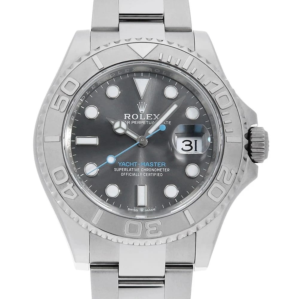 ROLEX YACHT MASTER SLATE: ROLEX Yacht master slate Brand: ROLEX Type: Wrist watch Material: Band MaterialStainless Steel, Case MaterialStainless Steel/Platinum Color: Slate Size: Case:W40mm Circumference of