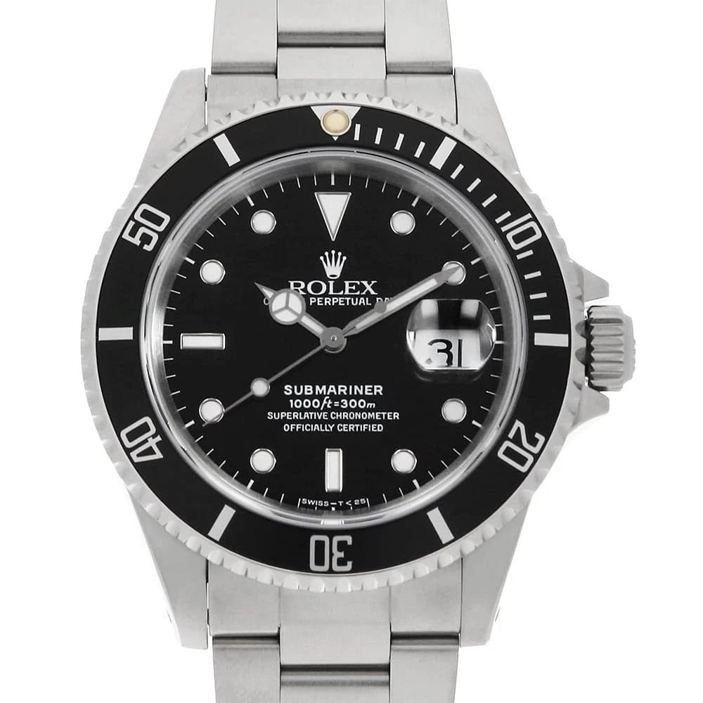 ROLEX SUBMARINER BLACK: ROLEX SUBMARINER black Brand: ROLEX Type: Wrist watch Material: Band MaterialStainless Steel, Case MaterialStainless Steel Color: Black Size: Case:W40mm Circumference of Wrist:18cm 