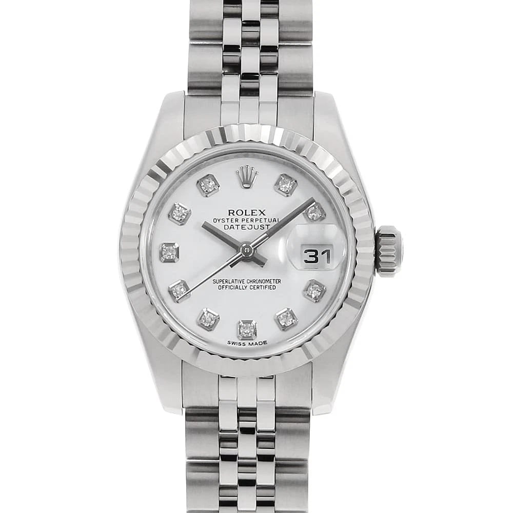ROLEX DATEJUST DIAMOND WHITE: ROLEX Datejust Diamond white Brand: ROLEX Type: Wrist watch Material: Band MaterialStainless Steel, Case MaterialStainless Steel/White gold Color: White Size: Case:W26mm Circumference of Wrist:16c