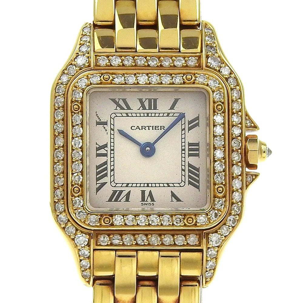 CARTIER PANTHÈRE WATCH: CARTIER Panthère Watch Brand: CARTIER Type: Wristwatch Material: Band Material18K Yellow Gold/Diamond, Band Material18K Yellow Gold/Diamond, Case MaterialCase MaterialN/A Color: yellow gold 