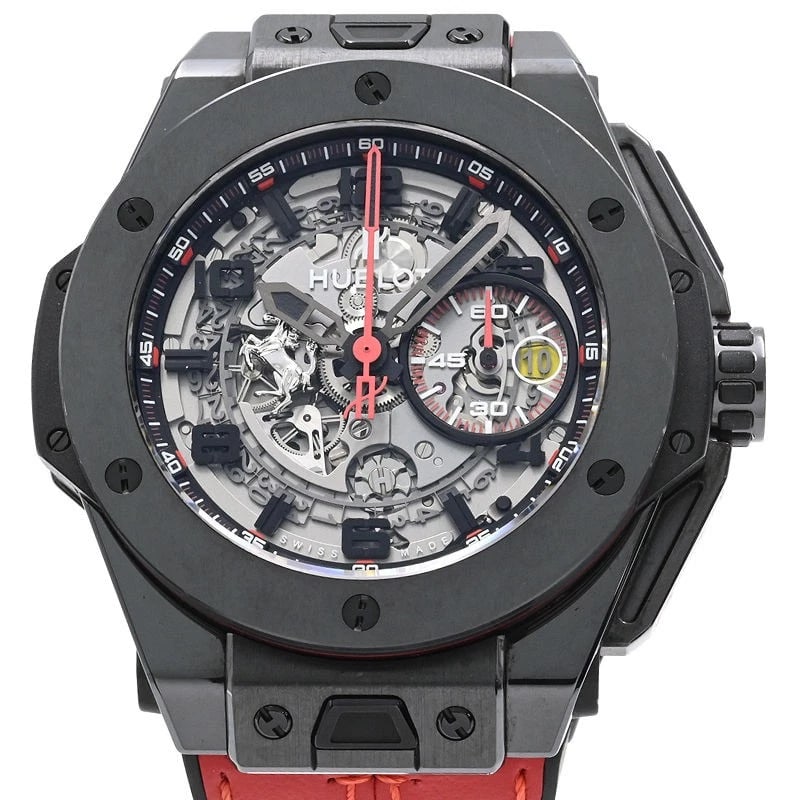 HUBLOT WATCH: HUBLOT Watch Brand: HUBLOT Type: Wristwatch Material: Band MaterialBlack Ceramic Cowhide Belt, Band MaterialBlack Ceramic Cowhide Belt, Case MaterialCase MaterialN/A Color: black Size: Wrist Size1